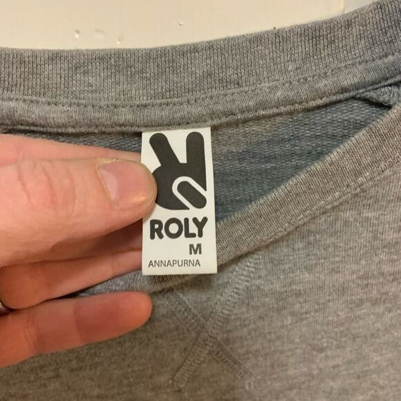 Roly European brand long sleeve emblem embroidered mens tee Sz Medium - Picture 5 of 6